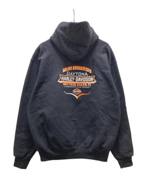 HARLEY-DAVIDSON（ハーレーダビッドソン）HARLEY-DAVIDSON (ハーレーダビッドソン) プルオーバーパーカー ブラック サイズ:Mの古着・服飾アイテム