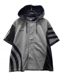 adidas（アディダス）の古着「80s スナップボタンハーフスリーブパーカー」｜グレー