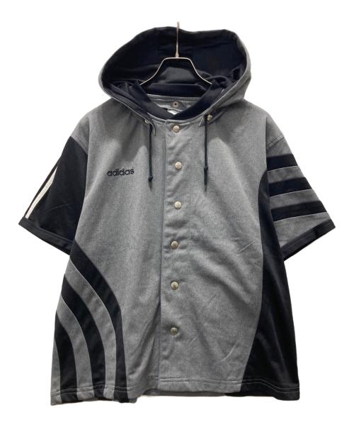 adidas（アディダス）adidas (アディダス) 80s スナップボタンハーフスリーブパーカー グレー サイズ:Mの古着・服飾アイテム