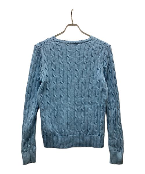 POLO RALPH LAUREN（ポロ・ラルフローレン）POLO RALPH LAUREN (ポロ・ラルフローレン) ケーブルニット スカイブルー サイズ:Mの古着・服飾アイテム