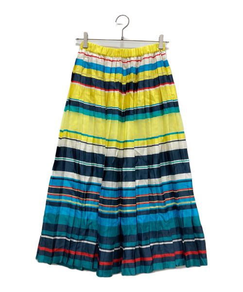 Diagram GRACE CONTINENTAL（ダイアグラム グレースコンチネンタル）Diagram GRACE CONTINENTAL (ダイアグラム グレースコンチネンタル) カラフルボーダープリーツスカート マルチカラー サイズ:36の古着・服飾アイテム