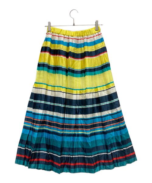 Diagram GRACE CONTINENTAL（ダイアグラム グレースコンチネンタル）Diagram GRACE CONTINENTAL (ダイアグラム グレースコンチネンタル) カラフルボーダープリーツスカート マルチカラー サイズ:36の古着・服飾アイテム