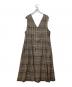 KUMIKYOKU (クミキョク) ランダムチェックジャンパースカート ブラウン サイズ:6：4000円