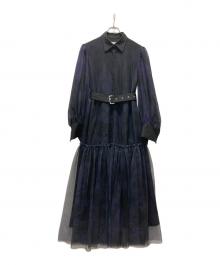 HARE（ハレ）の古着「チュールティアードワンピース」｜ブラック