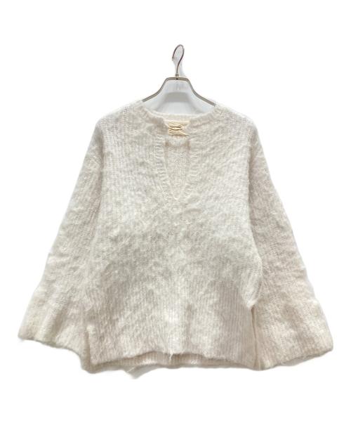 acka（エーシーケーエー）acka (エーシーケーエー) モヘアニット/ mohair flare knit ホワイト サイズ:Fの古着・服飾アイテム