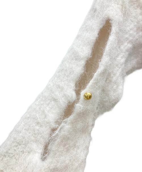 acka（エーシーケーエー）acka (エーシーケーエー) モヘアニット/ mohair flare knit ホワイト サイズ:Fの古着・服飾アイテム