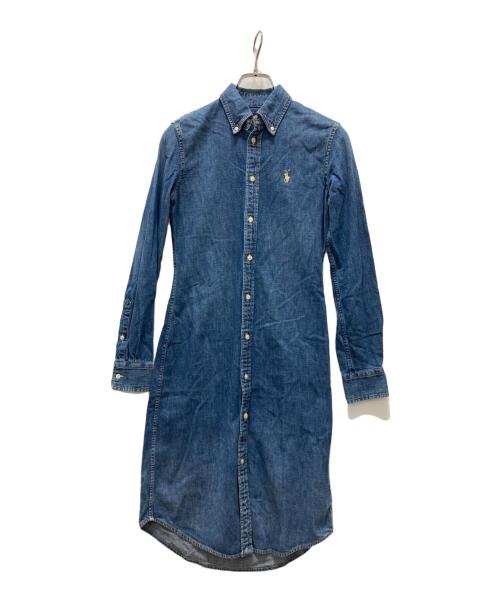 POLO RALPH LAUREN（ポロ・ラルフローレン）POLO RALPH LAUREN (ポロ・ラルフローレン) デニムシャツワンピース インディゴ サイズ:XSの古着・服飾アイテム