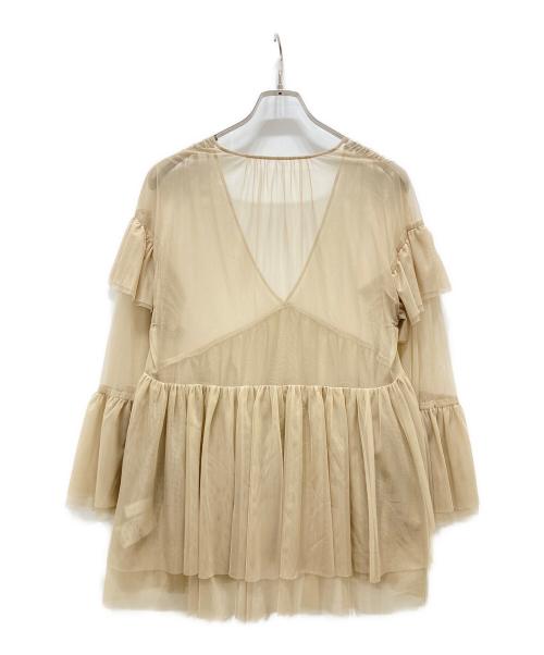 SLOBE IENA（スローブ イエナ）SLOBE IENA (スローブ イエナ) habi tulle tiered ブラウス ベージュ サイズ:記載無しの古着・服飾アイテム