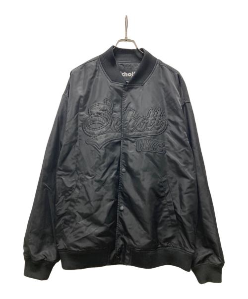 Schott（ショット）Schott (ショット) ナイロン バーシティ ジャケッ ブラック サイズ:2XLの古着・服飾アイテム