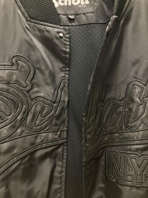 Schott（ショット）Schott (ショット) ナイロン バーシティ ジャケッ ブラック サイズ:2XLの古着・服飾アイテム