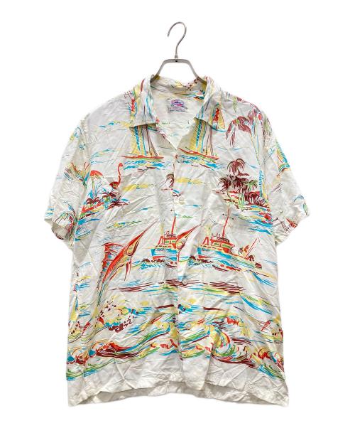 Duke Kahanamoku（デュークカハナモク）DUKE KAHANAMOKU (デュークカハナモク) アロハシャツ ホワイト サイズ:Lの古着・服飾アイテム