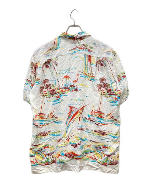 Duke Kahanamoku（デュークカハナモク）DUKE KAHANAMOKU (デュークカハナモク) アロハシャツ ホワイト サイズ:Lの古着・服飾アイテム