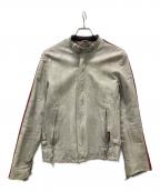 Schottショット）の古着「エイジング加工シングルライダースジャケット」｜ベージュ