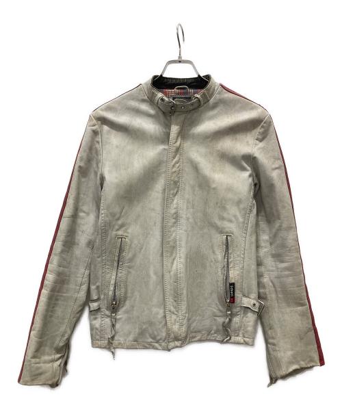 Schott（ショット）Schott (ショット) エイジング加工シングルライダースジャケット ベージュ サイズ:Sの古着・服飾アイテム