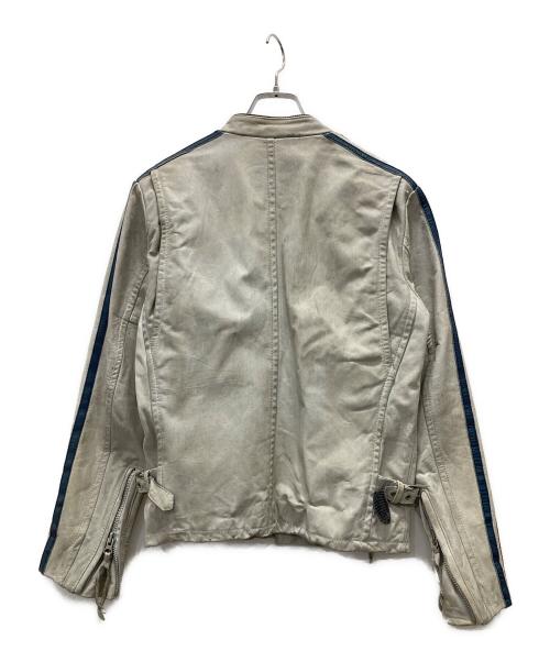 Schott（ショット）Schott (ショット) エイジング加工シングルライダースジャケット ベージュ サイズ:Sの古着・服飾アイテム