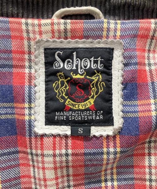 Schott（ショット）Schott (ショット) エイジング加工シングルライダースジャケット ベージュ サイズ:Sの古着・服飾アイテム