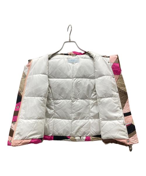 Emilio Pucci（エミリオ プッチ）Emilio Pucci (エミリオ プッチ) 幾何学柄ダウンベスト ピンク サイズ:40の古着・服飾アイテム
