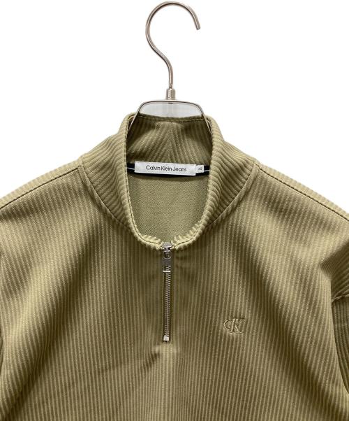 Calvin Klein Jeans（カルバンクラインジーンズ）Calvin Klein Jeans (カルバンクラインジーンズ) ハーフジップカットソー ブラウン サイズ:XSの古着・服飾アイテム