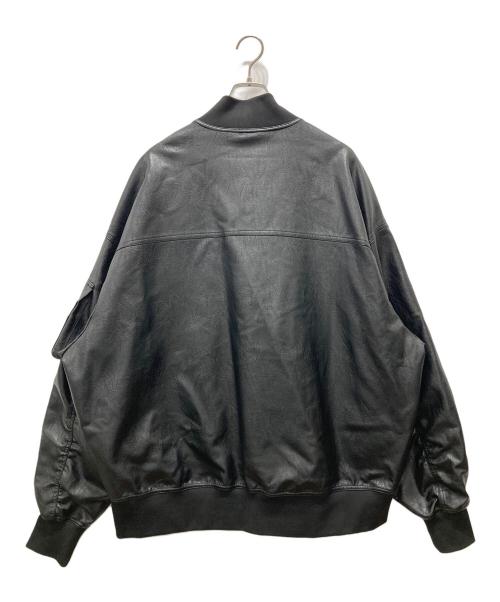 MB Ch.（MB Ch.）MB Ch. (MB Ch.) ハイエンドオーバーサイズレザーMA-1 ブラック サイズ:FREEの古着・服飾アイテム