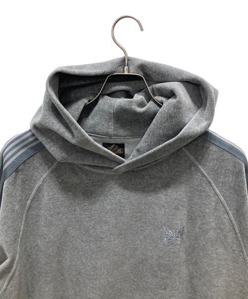Needles（ニードルズ）Needles (ニードルズ) サイドライン ベロアパーカー グレー サイズ:Lの古着・服飾アイテム