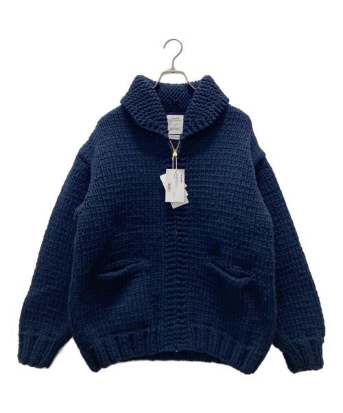 VISVIM（ビズビム）VISVIM (ビズビム) COWICHAN HAND KNIT/ニットジャケット ネイビー サイズ:3の古着・服飾アイテム