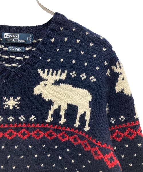 POLO RALPH LAUREN（ポロ・ラルフローレン）POLO RALPH LAUREN (ポロ・ラルフローレン) フェアアイルニット ネイビー サイズ:Mの古着・服飾アイテム
