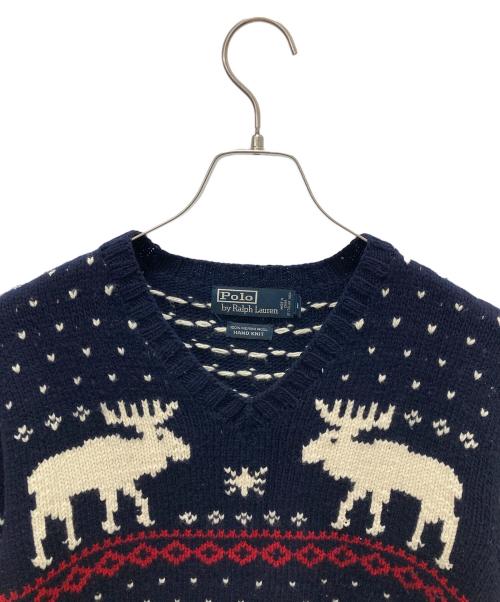 POLO RALPH LAUREN（ポロ・ラルフローレン）POLO RALPH LAUREN (ポロ・ラルフローレン) フェアアイルニット ネイビー サイズ:Mの古着・服飾アイテム