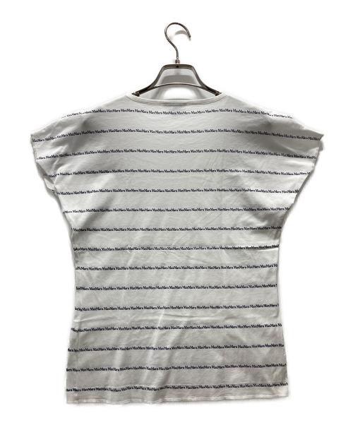 MaxMara（マックスマーラ）MaxMara (マックスマーラ) ロゴボーダーTシャツ ホワイト サイズ:Sの古着・服飾アイテム