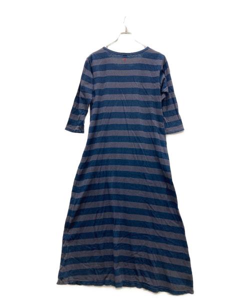 45R（フォーティファイブ・アール）45R (フォーティファイブ・アール) ボーダーカットソーワンピース ネイビー サイズ:2の古着・服飾アイテム