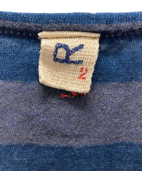 45R（フォーティファイブ・アール）45R (フォーティファイブ・アール) ボーダーカットソーワンピース ネイビー サイズ:2の古着・服飾アイテム