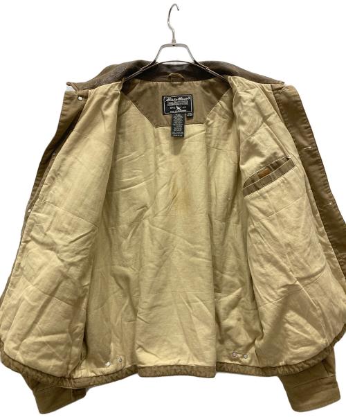 Eddie Bauer（エディーバウアー）Eddie Bauer (エディーバウアー) レザー襟ハンティングジャケット ベージュ サイズ:XLの古着・服飾アイテム