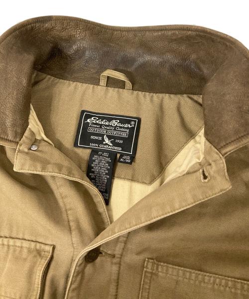 Eddie Bauer（エディーバウアー）Eddie Bauer (エディーバウアー) レザー襟ハンティングジャケット ベージュ サイズ:XLの古着・服飾アイテム