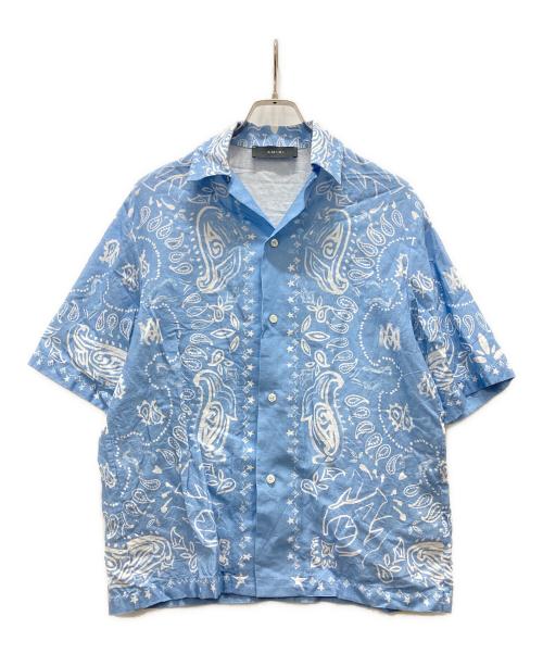 AMIRI（アミリ）AMIRI (アミリ) Bandana Watercolor キャンプシャツ スカイブルー サイズ:Sの古着・服飾アイテム