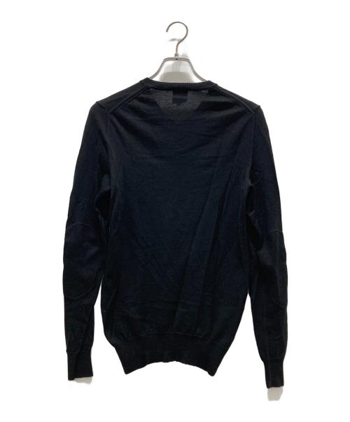 ALEXANDER McQUEEN（アレキサンダーマックイーン）ALEXANDER McQUEEN (アレキサンダーマックイーン) ワンポイント ロゴ刺繍 Vネックニット ブラック サイズ:Sの古着・服飾アイテム