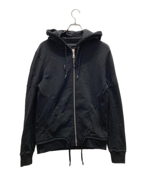 PREMIUM MOOD DENIM SUPERIOR（プレミアムムードデニムスーペリア）PREMIUM MOOD DENIM SUPERIOR (プレミアムムードデニムスーペリア) ジップパーカー ブラック サイズ:Lの古着・服飾アイテム