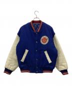 SCOOP BOYSスクープボーイズ）の古着「レザー袖スタジャン」｜ブルー