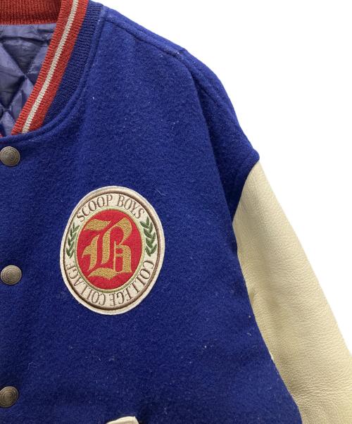 SCOOP BOYS（スクープボーイズ）SCOOP BOYS (スクープボーイズ) レザー袖スタジャン ブルー サイズ:FREEの古着・服飾アイテム