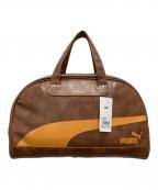 PUMAプーマ）の古着「Fレザーminiボストンバッグ」｜ブラウン