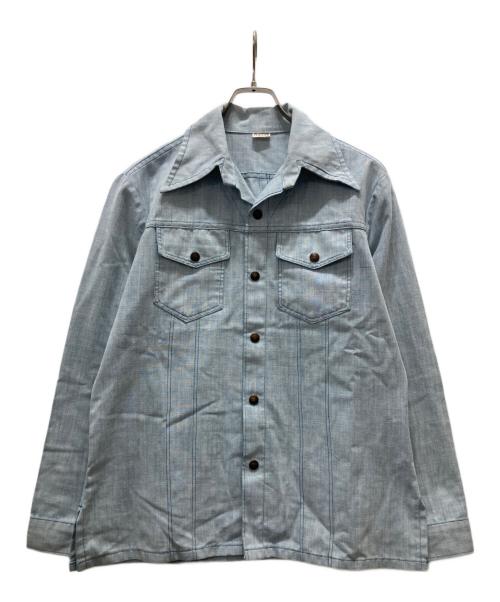 MONTGOMERY（モンゴメリー）MONTGOMERY (モンゴメリー) 60s~70sウエスタンシャツ スカイブルー サイズ:記載無しの古着・服飾アイテム