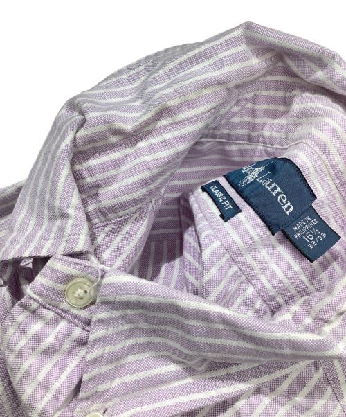 POLO RALPH LAUREN（ポロ・ラルフローレン）POLO RALPH LAUREN (ポロ・ラルフローレン) ストライプBDシャツ パープル サイズ:16の古着・服飾アイテム