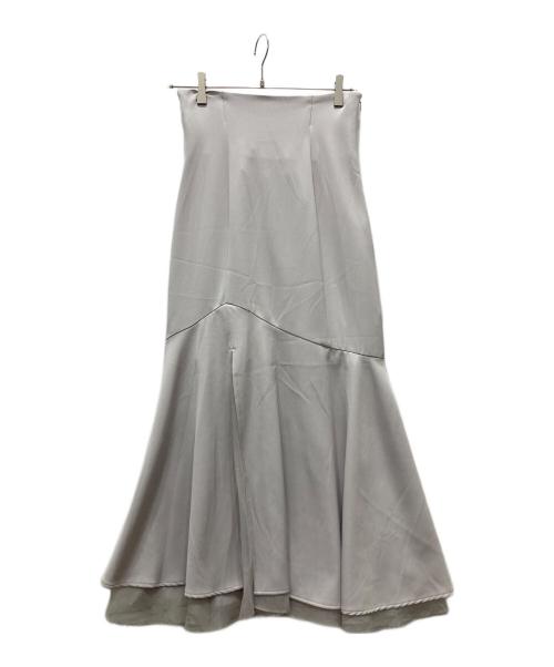 MERCURY DUO（マーキュリーデュオ）MERCURY DUO (マーキュリーデュオ) シアーレイヤードスリットマー メイドスカート グレー サイズ:Mの古着・服飾アイテム