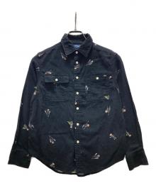 POLO RALPH LAUREN（ポロ・ラルフローレン）の古着「ポロベア総柄シャツ」｜ブラック