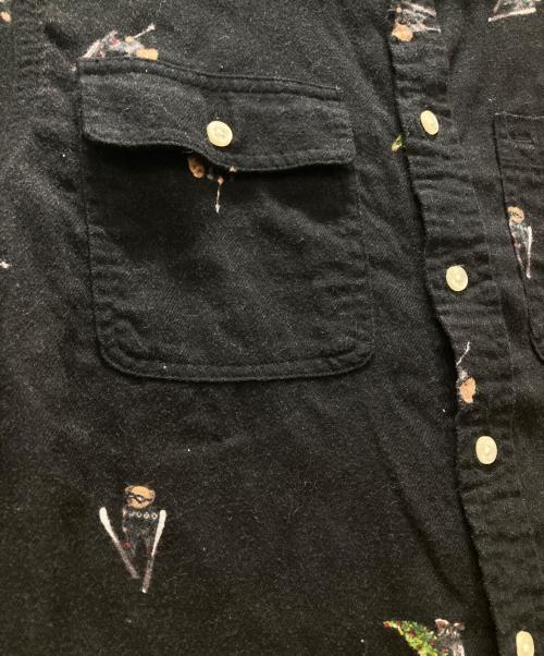 POLO RALPH LAUREN（ポロ・ラルフローレン）POLO RALPH LAUREN (ポロ・ラルフローレン) ポロベア総柄シャツ ブラック サイズ:M（10‐12）の古着・服飾アイテム