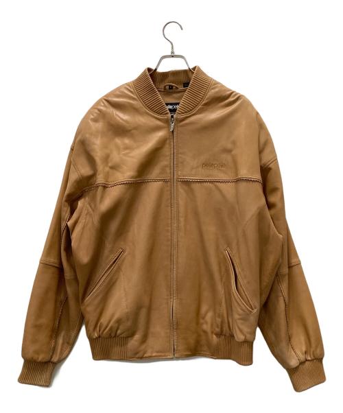 pellepelle（ペレペレ）pellepelle (ペレペレ) レザーブルゾン ブラウン サイズ:42の古着・服飾アイテム