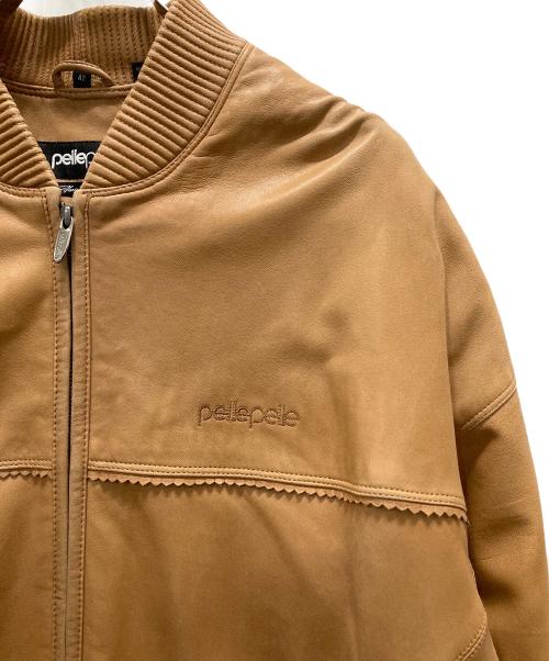 pellepelle（ペレペレ）pellepelle (ペレペレ) レザーブルゾン ブラウン サイズ:42の古着・服飾アイテム