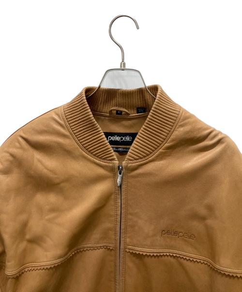 pellepelle（ペレペレ）pellepelle (ペレペレ) レザーブルゾン ブラウン サイズ:42の古着・服飾アイテム