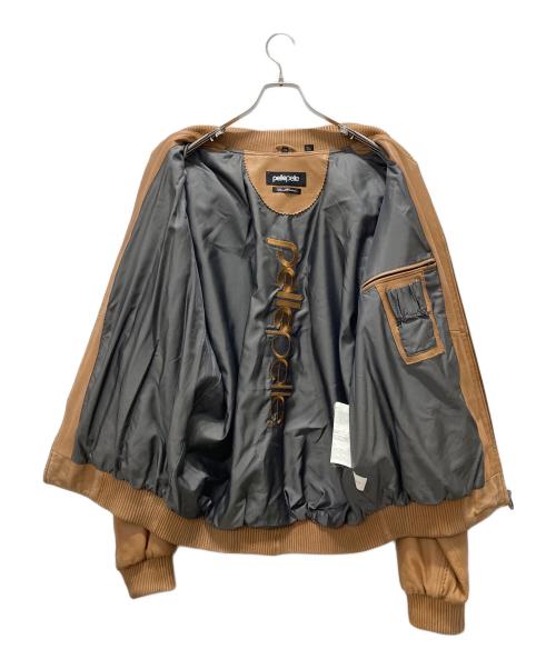 pellepelle（ペレペレ）pellepelle (ペレペレ) レザーブルゾン ブラウン サイズ:42の古着・服飾アイテム