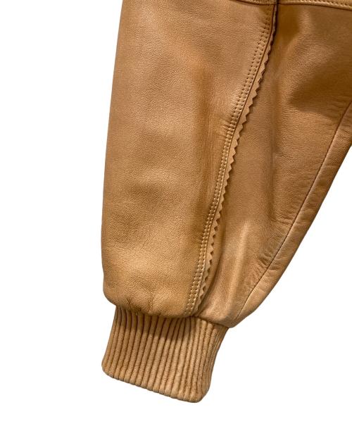 pellepelle（ペレペレ）pellepelle (ペレペレ) レザーブルゾン ブラウン サイズ:42の古着・服飾アイテム