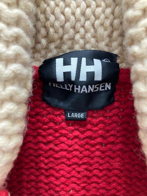 HELLY HANSEN（ヘリーハンセン）HELLY HANSEN (ヘリーハンセン) カウチンニットカーディガン レッド サイズ:Lの古着・服飾アイテム