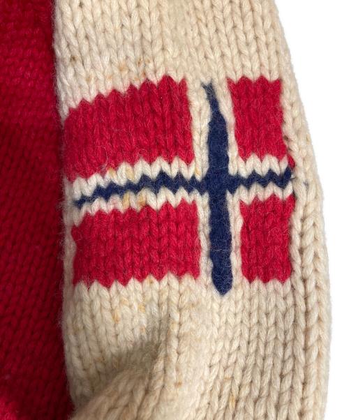 HELLY HANSEN（ヘリーハンセン）HELLY HANSEN (ヘリーハンセン) カウチンニットカーディガン レッド サイズ:Lの古着・服飾アイテム